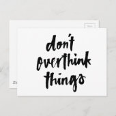 物事を考え過ぎないように感動的引用文 ポストカード (正面/裏面)
