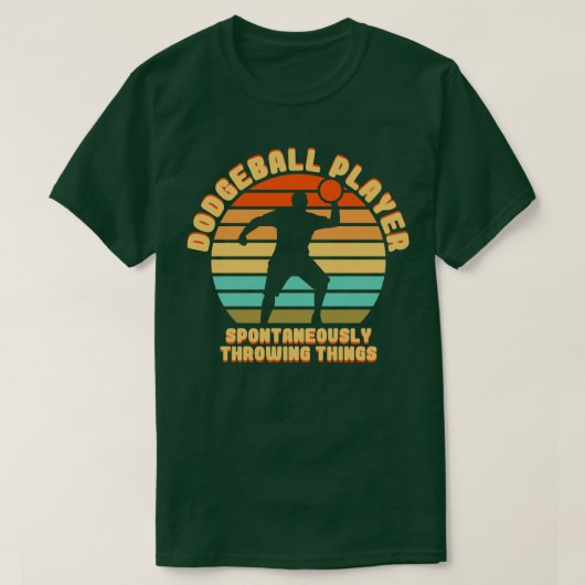 物事を自然に投げるドルヂボール選手 Tシャツ (デザイン正面)