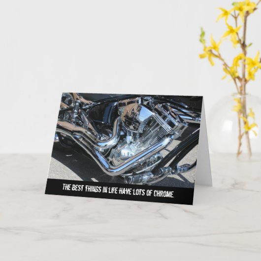 物事最高のはクロムバイク誕生日カードを持つ カード (黄色い花)