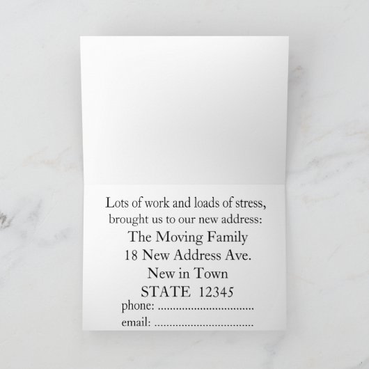 物付き車New address card 案内状 (内部)