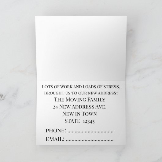 物付き車New address card 案内状 (内部)