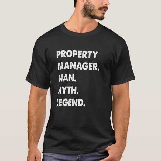 物件管理人の男伝説の神話 Tシャツ (正面)
