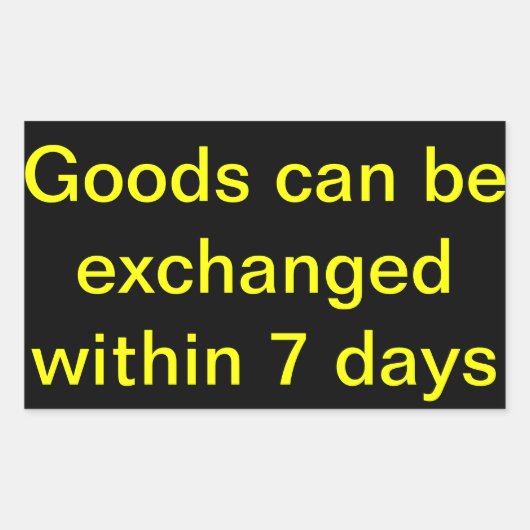 物品交換は七日以内 長方形シール (正面)