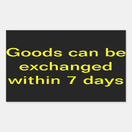 物品交換は七日以内 長方形シール