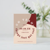 物実在形得バーガンディクリーム日付保存 案内ポストカード (スタンド正面)