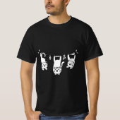 物干しざおの遊び心あふれる猫たち Tシャツ (正面)