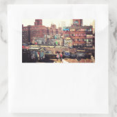 物干しと落書き 長方形シール (バッグ)