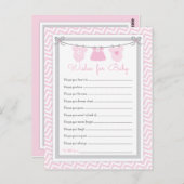 物干しのベビーシャワーがベビーピンクグレーを願う ポストカード (正面/裏面)