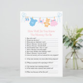 物干しシーラインベビーシャワーゲームをどれだけ知っているか (スタンド正面)