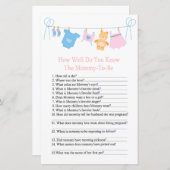 物干しシーラインベビーシャワーゲームをどれだけ知っているか (正面/裏面)