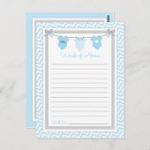 物干しベビーシャワーアドバイス青灰色 ポストカード (正面/裏面)