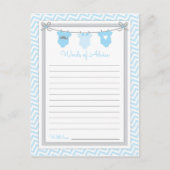 物干しベビーシャワーアドバイス青灰色 ポストカード (正面)