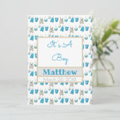 物干しボーイ名写真フラットアナウンスメントカード 案内状 (スタンド正面)