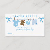 物干しボーイ赤ちゃんシャワーおむつラッフル エンクロージャーカード (正面)
