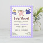 物干し女の子シャワーパーソナライズされた 招待状 (スタンド正面)