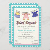 物干し女の子シャワーパーソナライズされた 招待状 (正面/裏面)