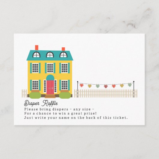 物干し式ベビーシャワー付おむつラッフルハウス エンクロージャーカード (正面)