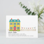 物干し式ベビーシャワー付おむつラッフルハウス エンクロージャーカード (スタンド正面)