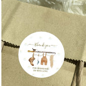 物干し漁師ダービーボーイ赤ちゃんシャワー ラウンドシール