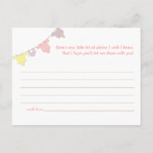 物干し用ベビーシャワーアドバイスカードピンク |薄紫 アドバイスカード (裏面)