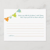 物干し用ベビーシャワーアドバイスカードブルー |緑 アドバイスカード (裏面)