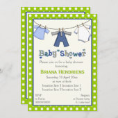 物干し男の赤ちゃんシャワーパーソナライズされた 招待状 (正面/裏面)