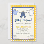 物干し男の赤ちゃんシャワーパーソナライズされた 招待状 (正面)