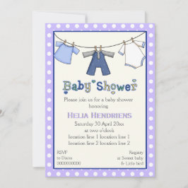 物干し男の赤ちゃんシャワーパーソナライズされた 招待状