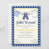 物干し男の赤ちゃんシャワーパーソナライズされた 招待状 (正面)