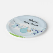 物干し男の赤ちゃんシャワー紙プレート ペーパープレート (アングル)