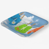 物干し線のフリップフロップ ペーパープレート (傾斜あり)