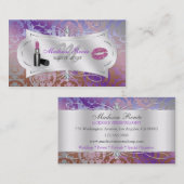 物惜しみしないモカラベンダーのきらめくな美容師 名刺 (正面/裏面)