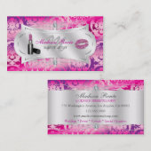物惜しみしない赤紫のラベンダーのきらめくな美容師 名刺 (正面/裏面)