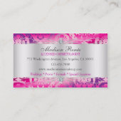 物惜しみしない赤紫のラベンダーのきらめくな美容師 名刺 (裏面)