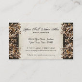 物惜しみしなくエレガントなバロック式の金ゴールドの一見の花の渦巻カード 名刺 (裏面)