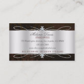 物惜しみしなく暗いチョコレートダイヤモンドのダマスク織の渦巻 名刺 (裏面)