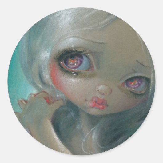 「物欲しそうな瞬間」ステッカー ラウンドシール (正面)