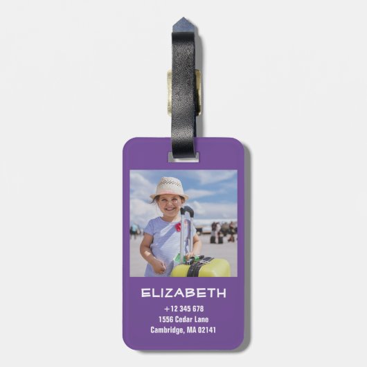 物母は私に写真モノグラムを忘れ止めと言った ラゲッジタグ (裏面縦)