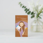 物流調査ファッションベクターガールビジネスカード 名刺 (スタンド正面)