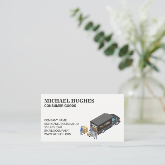 物流 | トラック運転手の配送 名刺 (スタンド正面)