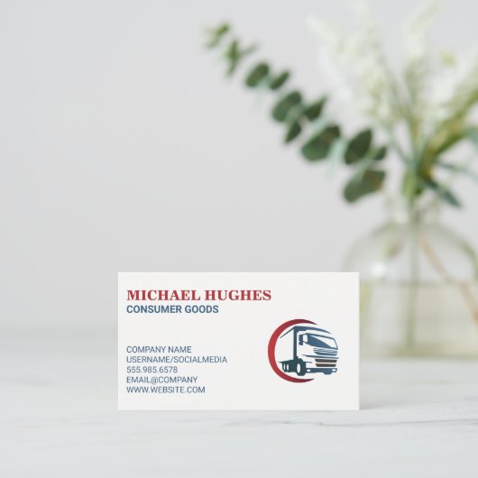 物流 | トラック配送サービス 名刺 (スタンド正面)