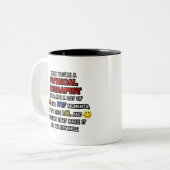 物理おもしろいセラピスト...OMG WTFロール ツートーンマグカップ (正面左)