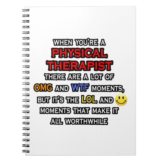 物理おもしろいセラピスト...OMG WTFロール ノートブック (正面)