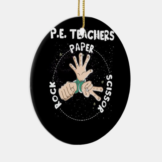 物理おもしろい教育Pe先生ロック紙Sci セラミックオーナメント (右)