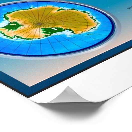 物理および政治の世界地図 ポスター (角)