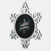 物理は理論上だがおもしろいは スノーフレークピューターオーナメント (右)