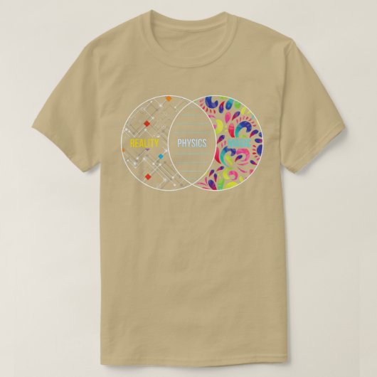 物理は魔法が物理実在素おもしろいを好む Tシャツ (デザイン正面)