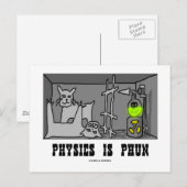 物理はPhun (おもしろい) (Scheduler's Cat考え) ポストカード (正面/裏面)
