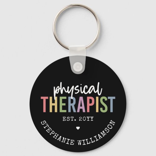 物理カスタムセラピストPT卒業 キーホルダー (正面)