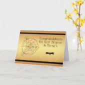 物理カード学位、おめでとうございます金ゴールド カード (黄色い花)